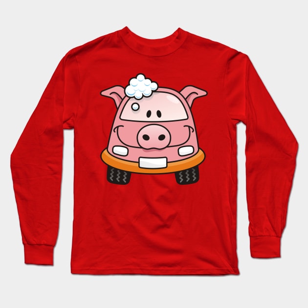 Car Wash Pig Long Sleeve T-Shirt by sifis